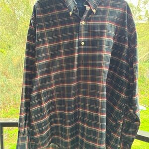 Towncraft Size Large Black/Red Plaid Long Sleeve Button Up Casual Shirt